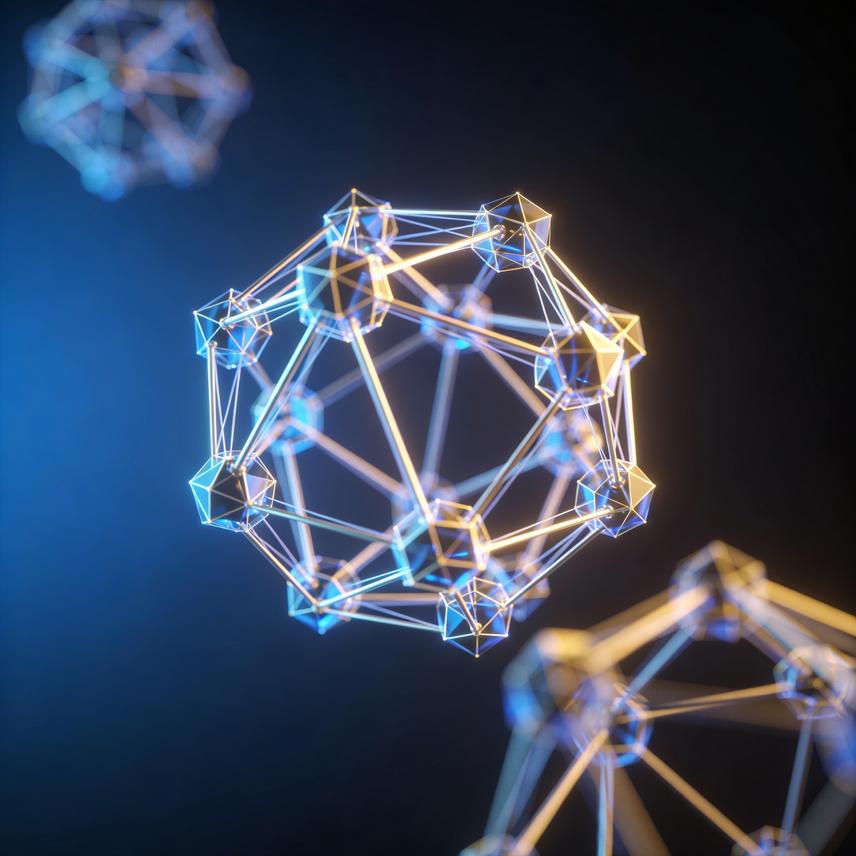 3D abstract render of business growth with figures, holographic interface, and enterprise structure.
