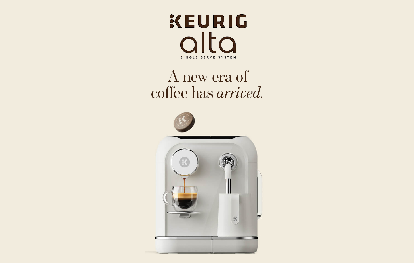 Cafeteira Keurig Alta em imagem oficial de divulgação.